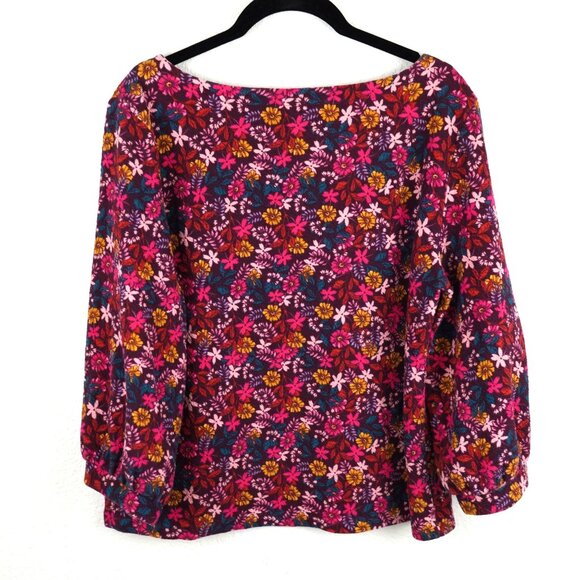 Maeve Anthropologie Floral Print Top Large Vibrant Botanical Boho Blouse - Picture 6 of 9